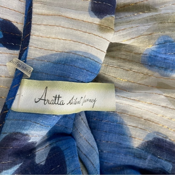 Aratta Silent Journey Kimono-Style Tassel Wrap Top In Blue One Size - Picture 8 of 9